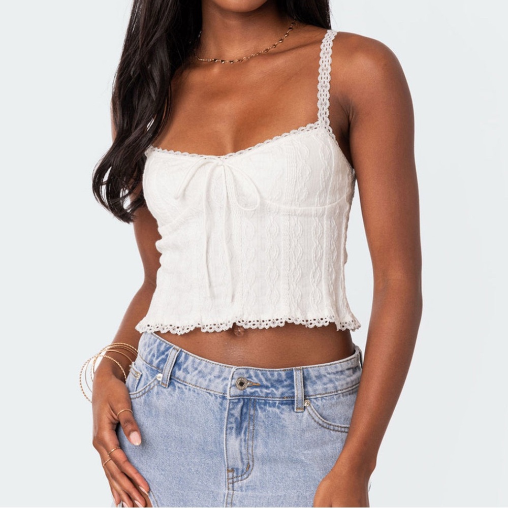 Edikted Lacey Knit Tank Top - Picture 3 of 3
